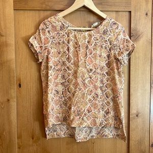 Pink snakeskin print Anthropologie top